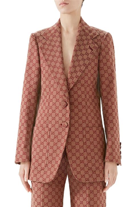 gucci print blazer